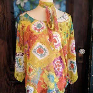Circa 1980 vintage blouse with tie